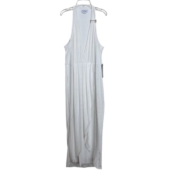 bebe Dresses & Skirts - Bebe Dress Womens Size Large L Off‎ White V Neck Sleeveless Pleated Stretch